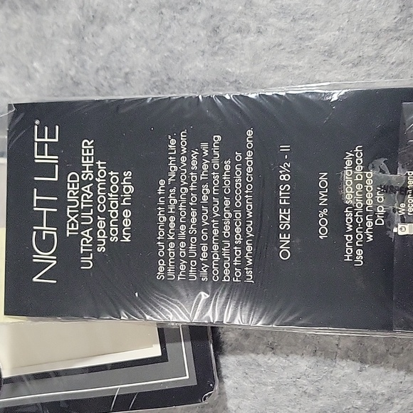 Vintage Night Life Textured Ultra Sheer Knee Highs NIP - Picture 2 of 3